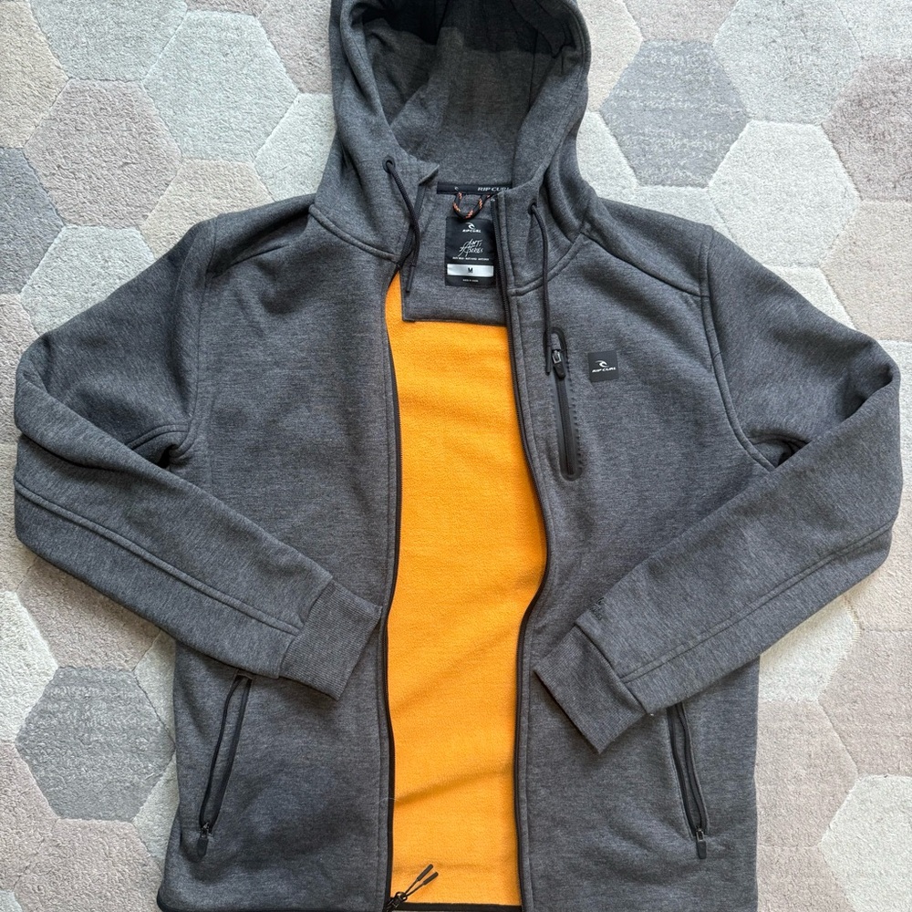 Rip Curl Gray Hoodie with Orange Lining